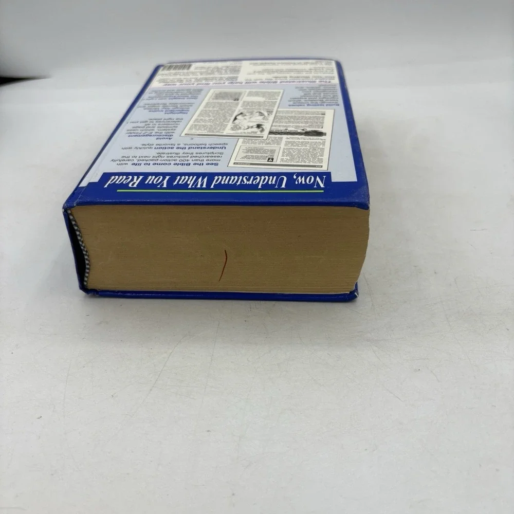 Vintage The Illustrated Bible Living Values Edition Student Blue Hardcover 1990